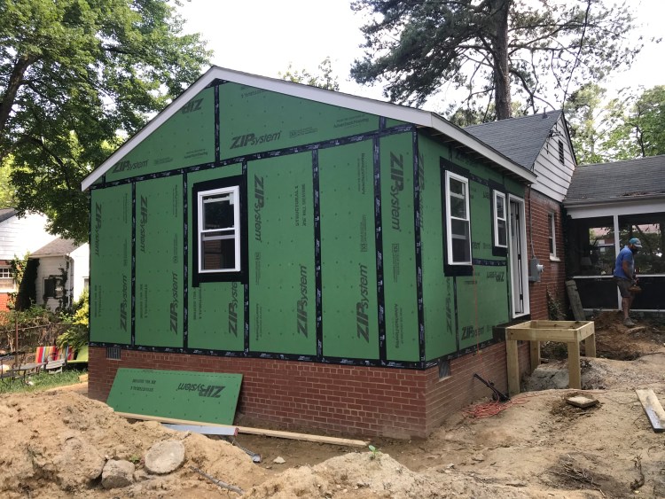 External wall sheathing installed by BNH Builders